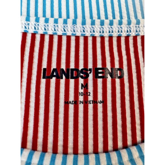 Lands End Girls Seersucker Rash Guard Swim Shirt Medium 10 12 Long Sleeve UPF 50 - Picture 2 of 11